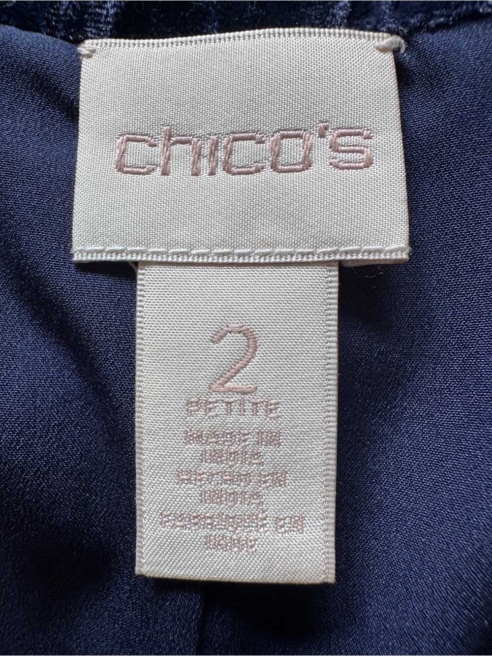 Chico’s Size 2 Navy Velvet Burnout Rayon Silk Jacket Duster Embellished - Picture 9 of 11
